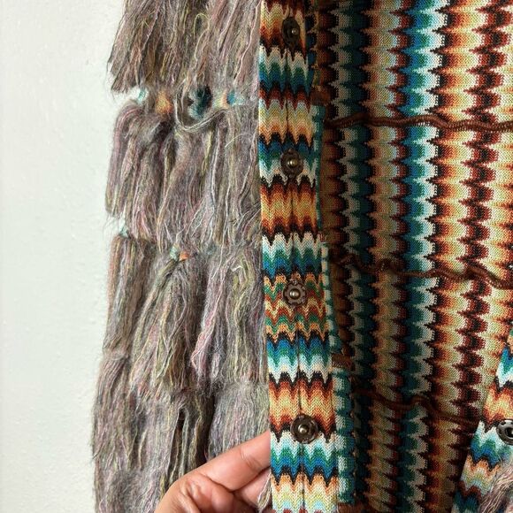 Missoni Multicolor Chevron Fringed Jacket Size 42 / Medium - Picture 7 of 15